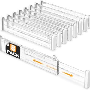 Expandable Drawer Dividers – 12.6” to 22.8” Adjustable Kitchen Drawer Organizers for Utensils, Cutlery, Spoons & Cooking Tools
